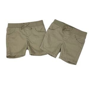 French Toast VGUC  Bundle of Pull-On Khaki Twill Uniform Shorts. Size 3t